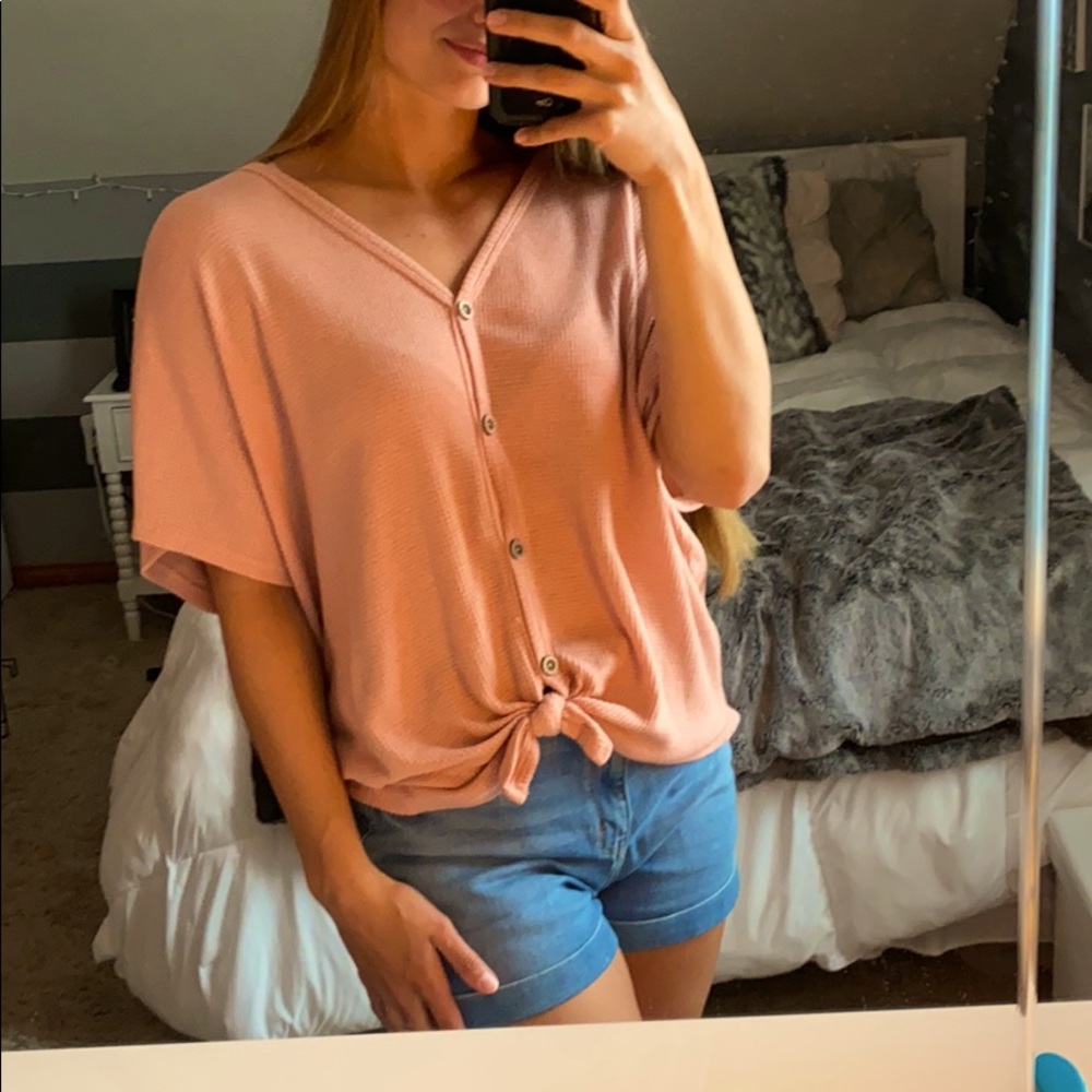 Pink tie top
